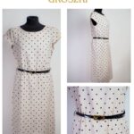 Elegancka Sukienka Lniana w Groszki