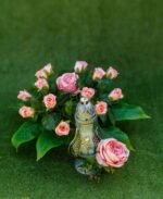Ozdobny Znicz Szklany z Różą – Elegancja i Klasyka - obrazek 2