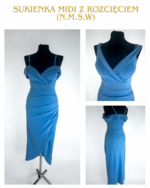Elegancka Sukienka Midi z Rozcięciem – Rozmiar Uniwersalny