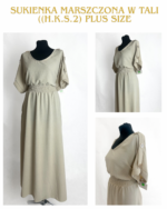 Kobieca Sukienka Marszczona w Talii – Plus Size