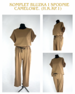 Stylowy Komplet Włoski w Kolorze Camel – Rozmiar Uniwersalny