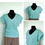 Bawełniana Bluzka V-Neck – Świeży Kolor Miętowy