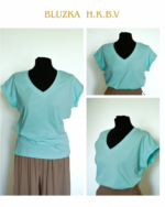 Bawełniana Bluzka V-Neck – Świeży Kolor Miętowy
