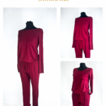 Elegancki Kombinezon Taliowany w Kolorze Bordo