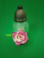 Ozdobne znicze szklane z ręcznie robioną dekoracją florystyczną (Wysokość: 25 cm) - obrazek 4