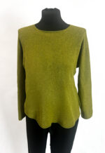 Sweter Damski – Biały / Oliwkowy - obrazek 3