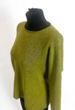 Sweter Damski – Biały / Oliwkowy - obrazek 2