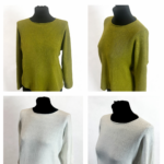 Sweter Damski – Biały / Oliwkowy