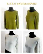 Sweter Damski – Biały / Oliwkowy