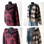 ✨ WŁOSKA ROZPINANA BLUZA Z KAPTUREM W PASY – OVERSIZE