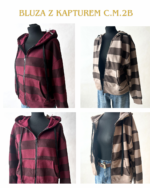 ✨ WŁOSKA ROZPINANA BLUZA Z KAPTUREM W PASY – OVERSIZE