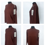 Elegancki sweter damski Plus Size z półgolfem / golfem – Kolor Czekoladowy Brąz (Evelin K.P.S.5)